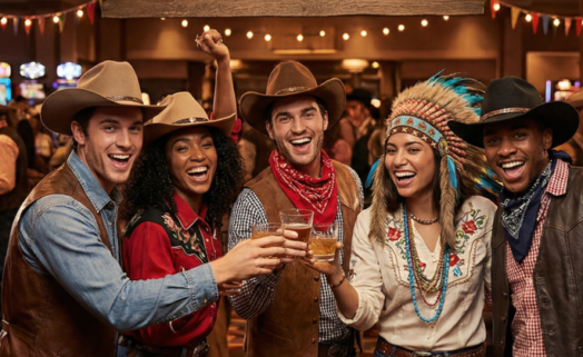 carnaval indios y vaqueros