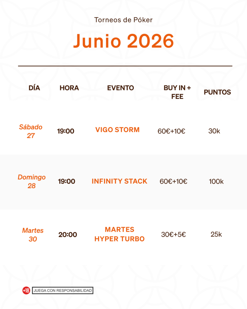 torneos poker junio vigo